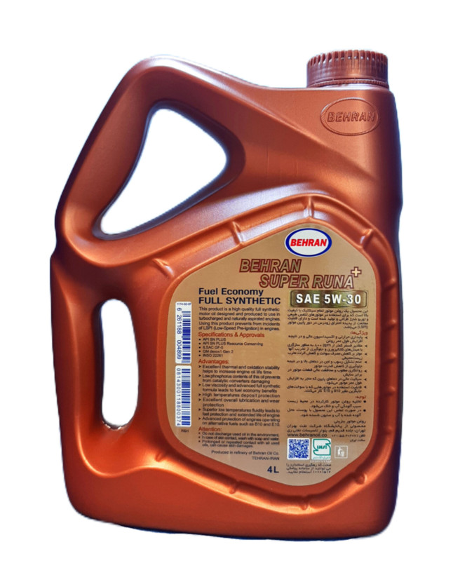 روغن موتور بهران سوپر رانا+ 5W-30 چهار لیتری